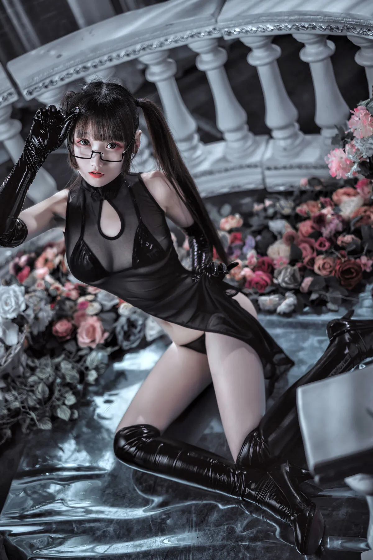 Coser@星野咪兔 – 透视网纱旗袍49